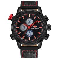 Reloj de Pulsera para Hombre, aleación de zinc, con Cuero & Vidrio & acero inoxidable 304, Resistente al agua de la vida, más colores para la opción, libre de níquel, plomo & cadmio, longitud aproximado 9.76 Inch, Vendido por UD