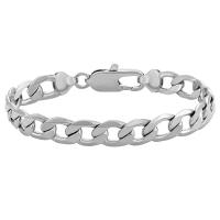 Zinklegering armbandkettingen, Zinc Alloy, platinum plated, mode sieraden & punk stijl & uniseks, platina kleur, nikkel, lood en cadmium vrij, 8mm, Lengte Ca 19 cm, Verkocht door PC