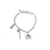 Tíotáiniam Cruach Bracelet, Sinc Alloy, le Cruach Tíotáiniam, Eilifint, jewelry faisin & do bhean, Fad Thart 6-7 Inse, Díolta De réir PC