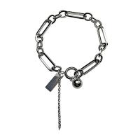 Pulseira de aço titânio, Partículas de aço, joias de moda & unissex, cor original, comprimento Aprox 7-8 inchaltura, vendido por PC