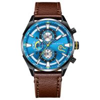 Men Wrist Watch Zinc Alloy with Leather & Glass & 304 Stainless Steel Chinese watch movement nickel lead & cadmium free Life water resistant & multifunctional & for man Approx 9.72 Inch  Sold By PC