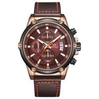 Reloj de Pulsera para Hombre, aleación de zinc, con Cuero & Vidrio & acero inoxidable 304, Resistente al agua de la vida & multifuncional, más colores para la opción, libre de níquel, plomo & cadmio, longitud aproximado 9.72 Inch, Vendido por UD