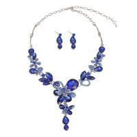 Parures de bijoux en cristal, Boucle d’oreille stud & collier, alliage de zinc, avec cristal, avec 2.76inch chaînes de rallonge, 2 pièces & bijoux de mode & pour femme, plus de couleurs à choisir, protéger l'environnement, sans nickel, plomb et cadmium, 35mm, Longueur Environ 16.93 pouce, Vendu par fixé