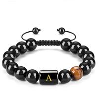 Gemstone Armbånd, Sort Agate, med Tiger Eye, mode smykker & Unisex & forskellige design til valg, 10mm,10*13mm, Længde Ca. 7.09 inch, Solgt af PC