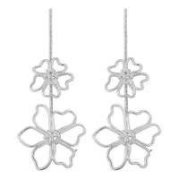 Sinc Alloy Earrings, Flower, plátáilte, jewelry faisin & do bhean & log, dathanna níos mó le haghaidh rogha, nicil, luaidhe & caidmiam saor in aisce, 48x120mm, Díolta De réir Péire