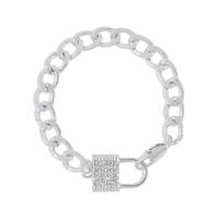 Fer Bracelets, avec alliage de zinc, cadnas, Placage, bijoux de mode & pour femme & avec strass, plus de couleurs à choisir, protéger l'environnement, sans nickel, plomb et cadmium, Longueur 18.8 pouce, Vendu par PC