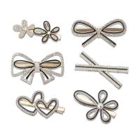 Bek Clips, Zinc Alloy, plated, voor vrouw & glazuur & met strass, meer kleuren voor de keuze, 60-80mm, 10pC's/Lot, Verkocht door Lot