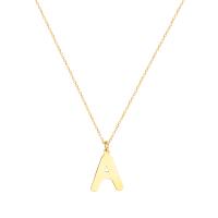 Collier de bijoux en acier inoxydable, Acier inoxydable 304, Lettre d’alphabet, styles différents pour le choix & pour femme, doré, Longueur Environ 18 pouce, Vendu par PC