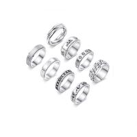 Titanium Čelik Finger Ring, rotatable & različite veličine za izbor & različitih stilova za izbor, izvorna boja, Prodano By PC