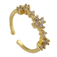 Kubieke Circonia Micro Pave Brass Ring, Messing, gold plated, mode sieraden & micro pave zirconia & voor vrouw, gouden, 5mm, Maat:5, Verkocht door PC