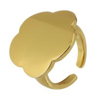 Messing ringen, gold plated, mode sieraden & voor vrouw, gouden, 23x23mm, Gat:Ca 3mm, Maat:7, Verkocht door PC