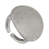 Messing Fingerring, poliert, Modeschmuck & für Frau, Silberfarbe, 24x24mm, Bohrung:ca. 3mm, Größe:5.5, verkauft von PC