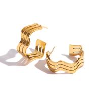 Stainless Steel Stud Earrings 304 Stainless Steel 18K gold plated fashion jewelry & for woman Sold By Pair