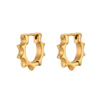 Huggie Anneau d'oreille, Acier inoxydable 304, pour femme, doré, 15.90x16.40mm, Vendu par paire