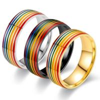 Titanium Steel Finger Ring Unisex & enamel Sold By PC