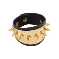 Bracelets cordon PU, cuir PU, avec alliage de zinc, Placage, le style de punk & pour femme, plus de couleurs à choisir, Longueur 9.05 pouce, Vendu par PC