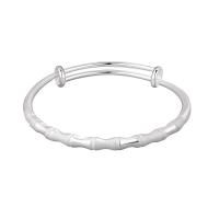 Bracelets en laiton, bambou, Placage de couleur argentée, Réglable & bijoux de mode & pour femme, argent, protéger l'environnement, sans nickel, plomb et cadmium, 5mm, Diamètre intérieur:Environ 60mm, Vendu par PC