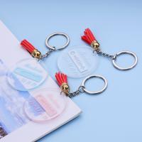 Key Chain, Akryl, Flad Rund, Unisex & med bogstavet mønster, 110x50mm, Solgt af PC