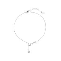 laiton cheville, Placage de couleur platine, pour femme & avec strass, Longueur Environ 9 pouce, Vendu par PC