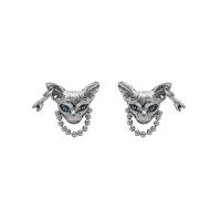 Pendientes de Perno de Aleación de Zinc, chapado en color de plata, Joyería & micro arcilla de zirconia cúbica & para mujer, libre de níquel, plomo & cadmio, 15x16mm, Vendido por Par