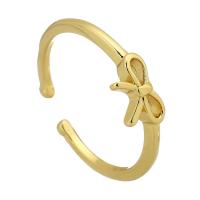 Anillo de dedo de latón, metal, Lazo, chapado en color dorado, Joyería & para mujer, dorado, 8mm, tamaño:6.5, Vendido por UD