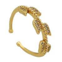 Kubieke Circonia Micro Pave Brass Ring, Messing, gold plated, mode sieraden & micro pave zirconia & voor vrouw, gouden, 5mm, Maat:6, Verkocht door PC