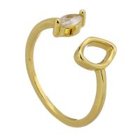 Anel de bronze pavimentar cúbico Circonia Micro, cobre, cromado de cor dourada, joias de moda & micro pavimento em zircônia cúbica & para mulher, dourado, 8mm, tamanho:6.5, vendido por PC