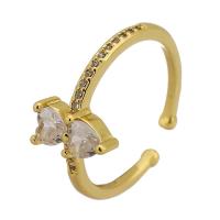 Kubieke Circonia Micro Pave Brass Ring, Messing, gold plated, mode sieraden & micro pave zirconia & voor vrouw, gouden, 5mm, Maat:6, Verkocht door PC