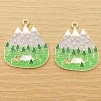 Zinc Alloy Enamel Pendants gold color plated Unisex mixed colors nickel lead & cadmium free 18-25mm Sold By PC