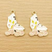 Zinc Alloy Enamel Pendants gold color plated Unisex mixed colors nickel lead & cadmium free 18-25mm Sold By PC