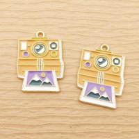 Zinc Alloy Enamel Pendants gold color plated Unisex mixed colors nickel lead & cadmium free 18-25mm Sold By PC