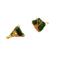 Zinc Alloy Enamel Pendants Rice Dumpling sang gold plated DIY green nickel lead & cadmium free 10mm Sold By PC