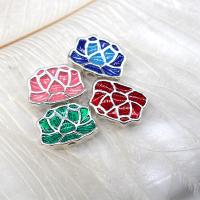 Zinc Alloy Jewelry Beads Flower plated DIY & enamel nickel lead & cadmium free Sold By PC