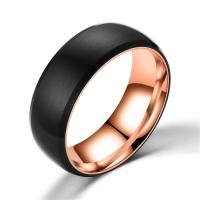 Rozsdamentes acél Finger Ring, 304 rozsdamentes acél, divat ékszerek & egynemű & különböző méretű a választás, fekete, 8mm, Által értékesített PC