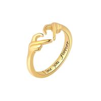 Anillo de dedo de latón, metal, Corazón, chapado, Joyería & para la pareja, más colores para la opción, libre de níquel, plomo & cadmio, 7mm, tamaño:8, Vendido por UD