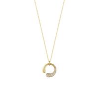 Collier en laiton, Motif géométrique, Placage de couleur d'or, pour femme & avec strass, protéger l'environnement, sans nickel, plomb et cadmium, Longueur Environ 45 cm, Vendu par PC