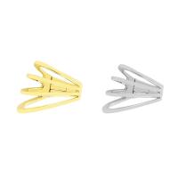 Trendy ear cuffs, Messing, Geometrisch Patroon, plated, voor vrouw & hol, meer kleuren voor de keuze, nikkel, lood en cadmium vrij, 15mm, Verkocht door PC