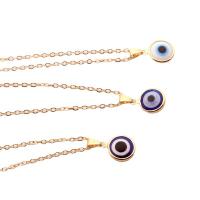 Evil Eye smykker halskæde, Zinc Alloy, med Glas, guldfarve belagt, mode smykker & Unisex, Tilfældig farve, 10mm, Længde Ca. 48 cm, Solgt af PC