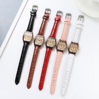 Women Wrist Watch Zinc Alloy with PU Leather & Glass Chinese watch movement waterproofless & for woman plated Sold By Lot