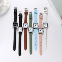 Women Wrist Watch Zinc Alloy with PU Leather & Glass Chinese watch movement waterproofless & for woman plated Sold By Lot