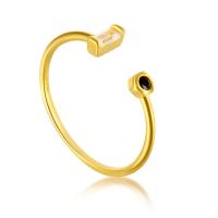 Cúbicos Circonia Micro Pave anillo de latón, metal, 18K chapado en oro, Ajustable & micro arcilla de zirconia cúbica & para mujer, Vendido por UD