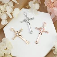 Stainless Steel Cross Pendants 304 Stainless Steel Vacuum Ion Plating DIY & with rhinestone & 1/1 loop Sold By PC