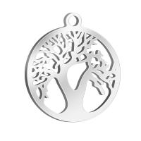 Stainless Steel korut Riipukset, 304 Stainless Steel, Tree of Life, Unisex & ontto, alkuperäinen väri, 18x20mm, Myymät PC