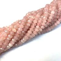 Φυσικό ροζ χαλαζία χάντρες, Rose Quartz, γυαλισμένο, DIY & διαφορετικό μέγεθος για την επιλογή & πολύπλευρη, ροζ, Sold Per Περίπου 38-40 cm Strand