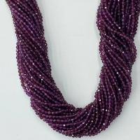 Prirodni Garnet perle, Granat, Krug, prirodan, različite veličine za izbor & faceted, ljubičasta boja, Prodano Per Približno 14.96 inčni Strand