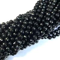 Natural Black Agaat kralen, Zwarte Agaat, Ronde, gepolijst, DIY & verschillende grootte voor keus & gefacetteerde, zwart, Per verkocht Ca 38-40 cm Strand