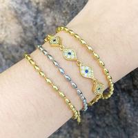 Evil Eye Smycken Armband, Mässing, plated, olika stilar för val & micro bana cubic zirconia & för kvinna, fler färger för val, nickel, bly och kadmium gratis, Längd Ca 20 cm, Säljs av PC