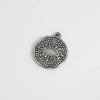 Pendentifs mauvais oeil, Acier inoxydable 304, poli, DIY, couleur originale, 21x18mm, Vendu par PC