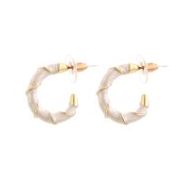 Hars Earring, Zinc Alloy, met Hars, Letter C, gold plated, mode sieraden & voor vrouw, wit, nikkel, lood en cadmium vrij, 21x18mm, Verkocht door pair