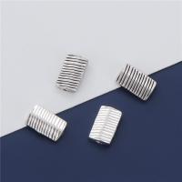 925 sterline d'argento perline separate, Motivo geometrico, placcato, DIY, nessuno, 6x10mm, Foro:Appross. 1mm, Venduto da PC